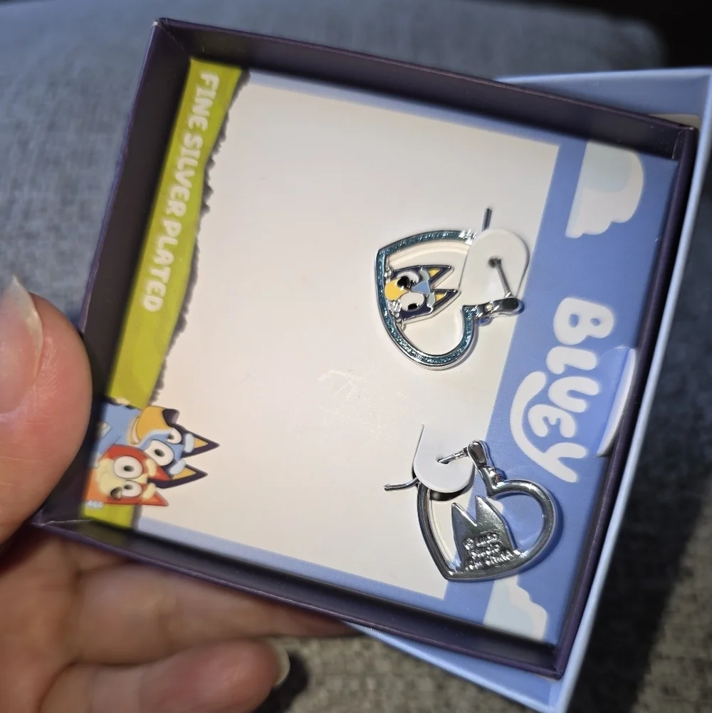 Bluey Silver Plated Kids Earrings